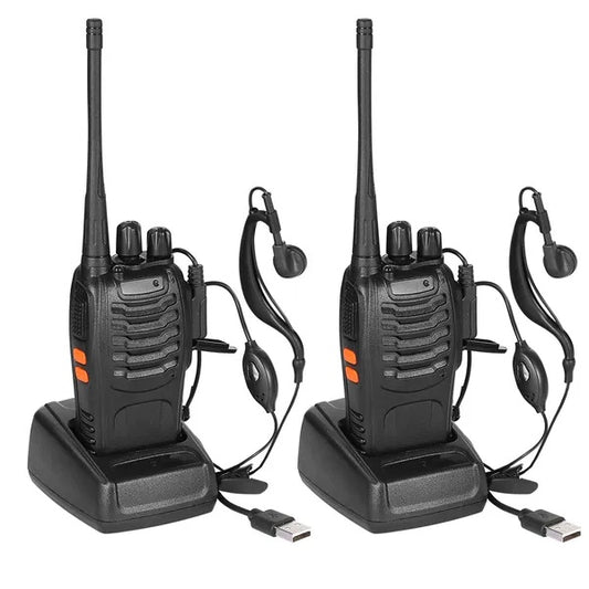 2 X Baofeng BF-888S Walkie Talkies Two Way Radio UHF 16CH 400-470MHZ Long Range-Long Range Walkie Talkie | Two-Way Radio for Outdoor, Camping, and Emergency Use